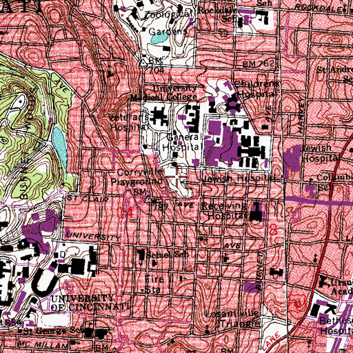 Topographic Map of Kingsgate Conference Center, OH