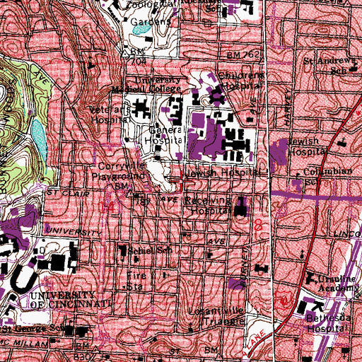 Topographic Map of Vontz Center for Molecular Studies, OH