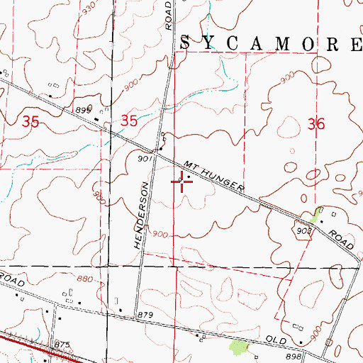 Topographic Map of Barron Cemetery, IL