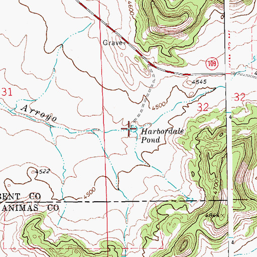 Topographic Map of Harbordale Pond, CO