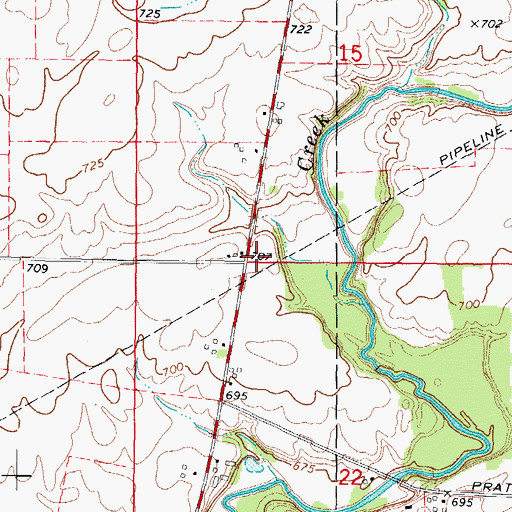 Topographic Map of Van Olindas Cemetery, IL