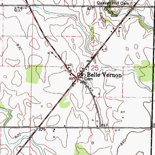 Topographic Map of Belle Vernon Post Office (historical), OH