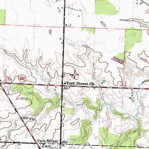 Topographic Map of Little Sandusky Post Office (historical), OH