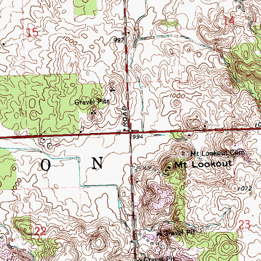 Topographic Map of Rinehart Post Office (historical), OH