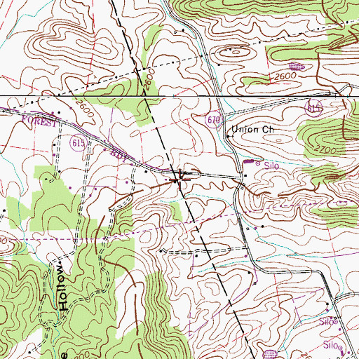 Topographic Map of Union County School (historical), VA