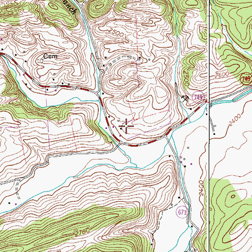 Topographic Map of Asbury School (historical), VA