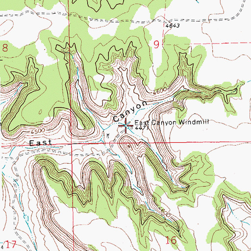 Topographic Map of East Canyon Windmill, CO