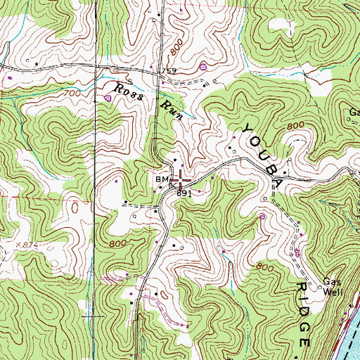 Topographic Map of Youba Post Office (historical), OH