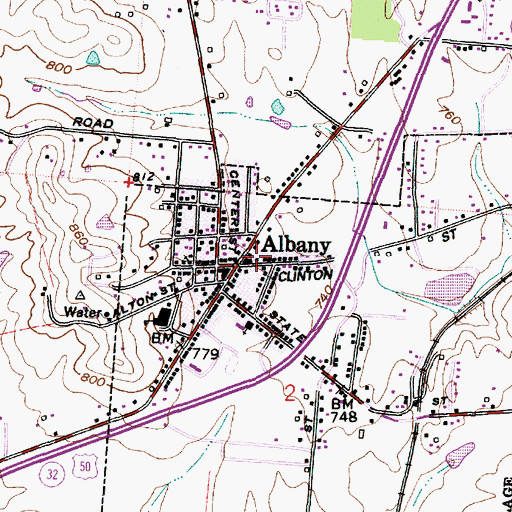 Topographic Map of Albany Post Office, OH
