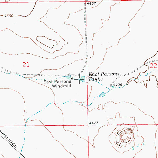 Topographic Map of East Parsons Tanks, CO