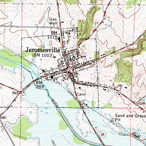 Topographic Map of Jeromesville Post Office, OH