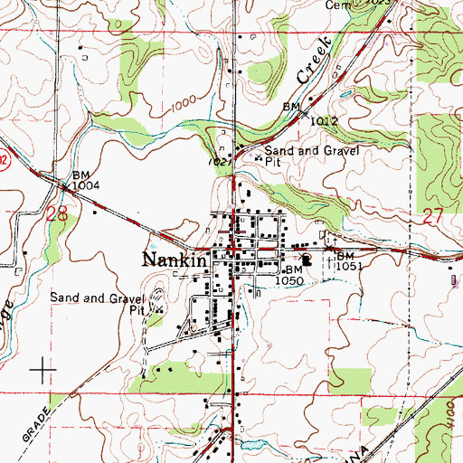 Topographic Map of Nankin Post Office, OH