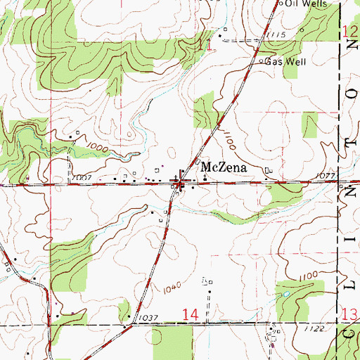 Topographic Map of McZena Post Office (historical), OH