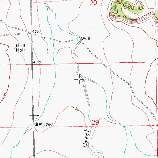 Topographic Map of Lew Smith Creek, CO