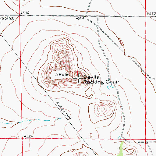 Topographic Map of Devils Rocking Chair, CO