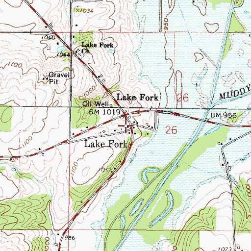 Topographic Map of Lakefork Post Office (historical), OH