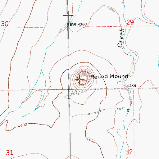 Topographic Map of Round Mound, CO