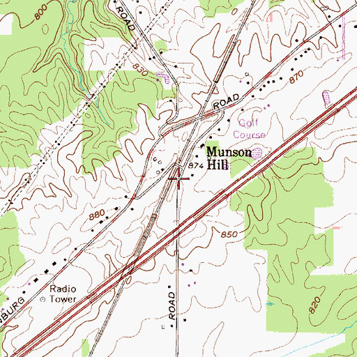 Topographic Map of Munson Hill Post Office (historical), OH