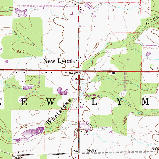 Topographic Map of New Lyme Station Post Office (historical), OH