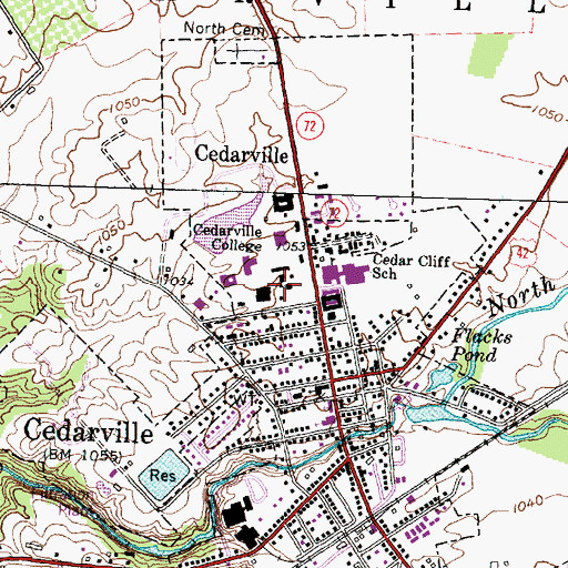 Topographic Map of Founders Hall, OH