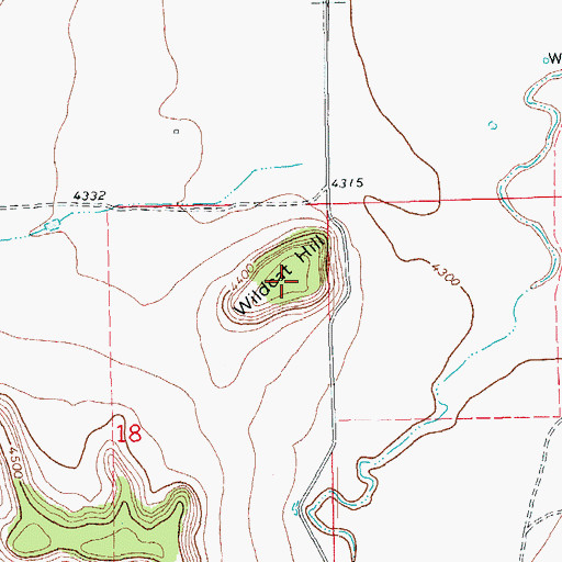Topographic Map of Wildcat Hill, CO