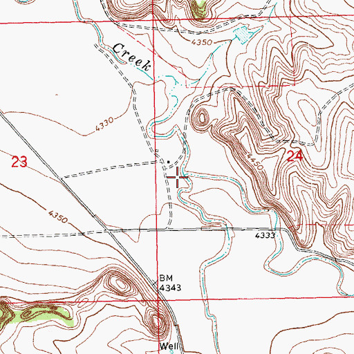 Topographic Map of Cottonwood Creek, CO