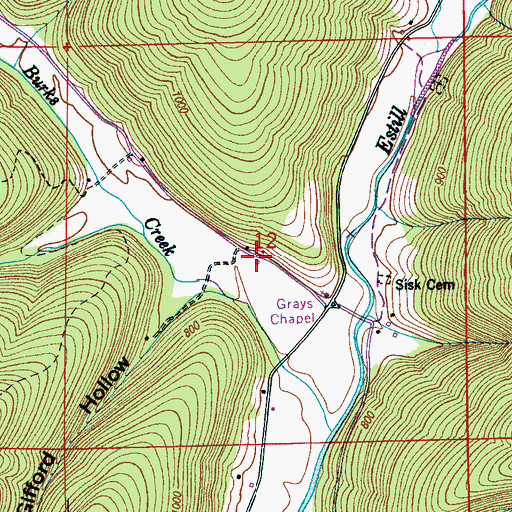 Topographic Map of Chapel Hill School (historical), AL