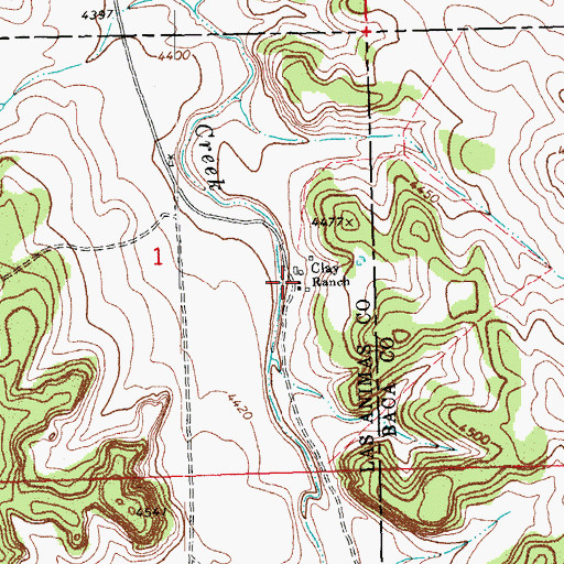 Topographic Map of Clay Ranch, CO