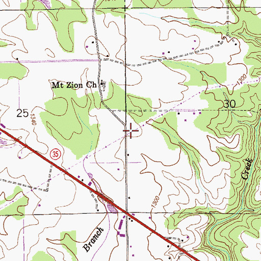 Topographic Map of Flowers Saw Mill (historical), AL