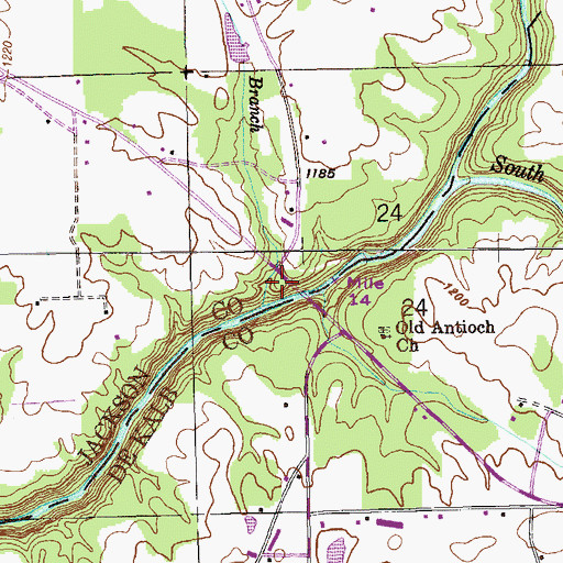 Topographic Map of Matheny Mill (historical), AL