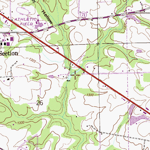 Topographic Map of Stringers Mill (historical), AL