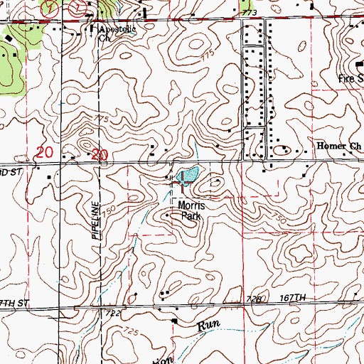 Topographic Map of Morris Park, IL