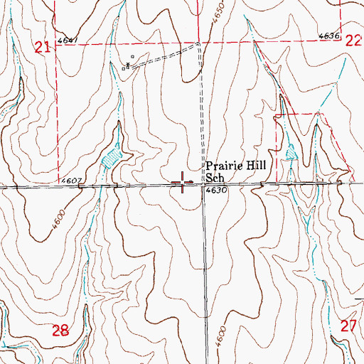 Topographic Map of Prairie Hill School, CO