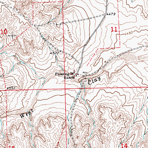 Topographic Map of Floating W Ranch, CO
