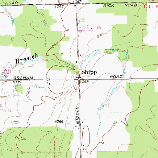 Topographic Map of Ship Post Office (historical), OH