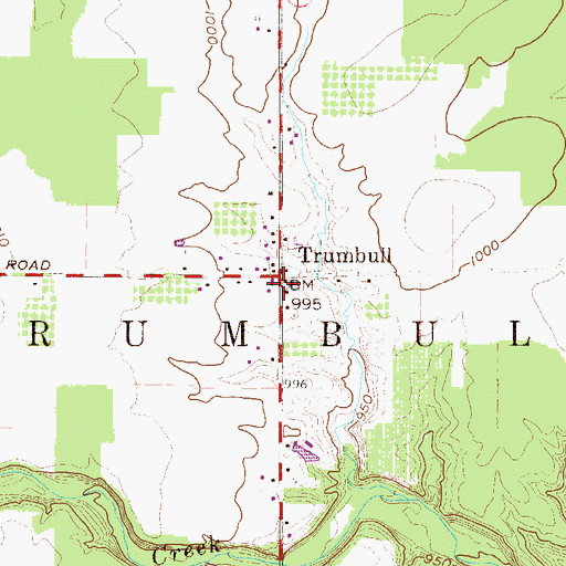 Topographic Map of Trumbull Post Office (historical), OH