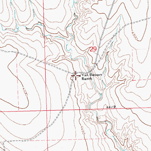 Topographic Map of Van Deusen Ranch, CO