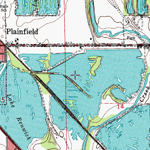 Topographic Map of Lake Renwick County Forest Preserve, IL