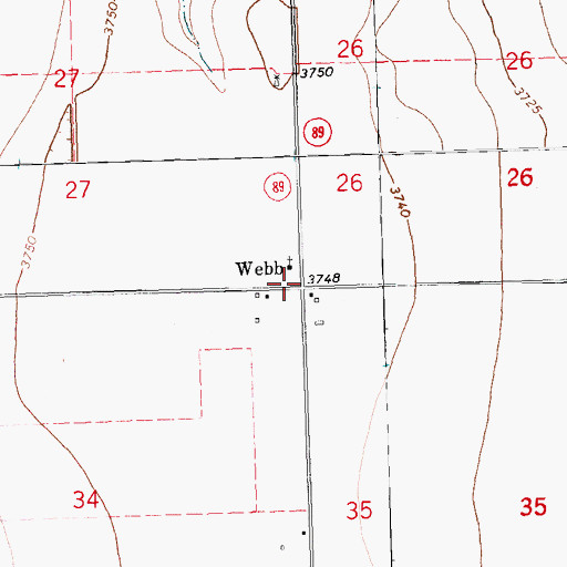 Topographic Map of Webb, CO