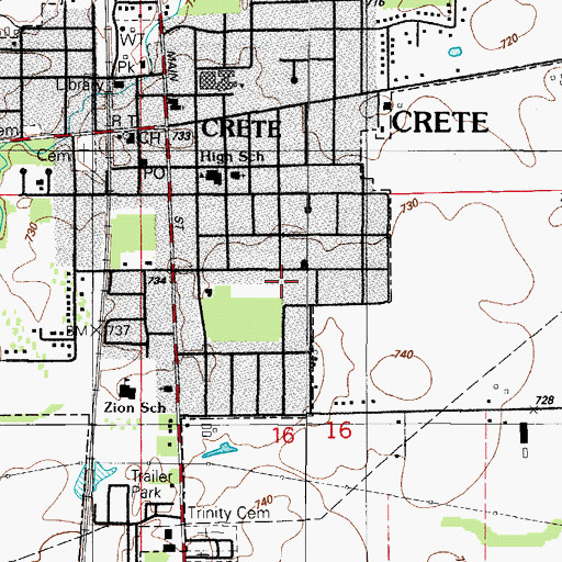 Topographic Map of Hubbard Trail Junior High School, IL