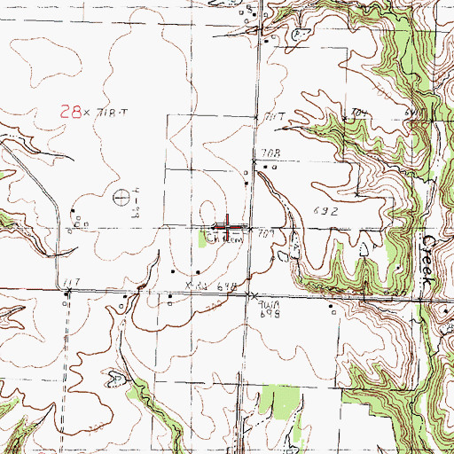 Topographic Map of Brunswick Cemetery, IL