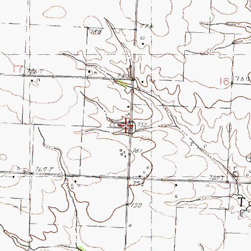 Topographic Map of Parker Cemetery, IL