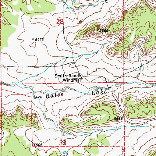 Topographic Map of Smith Ranch Windmill, CO