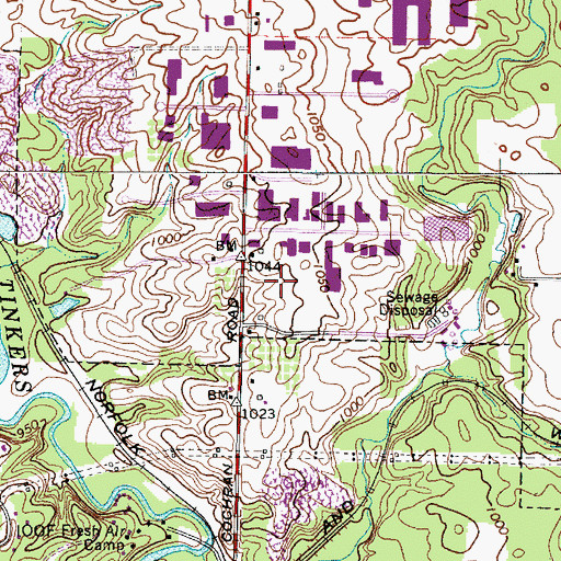 Topographic Map of Solon Industrial Park, OH