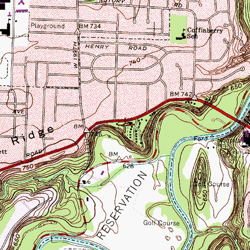 Topographic Map of Fairview Park Cemetery, OH