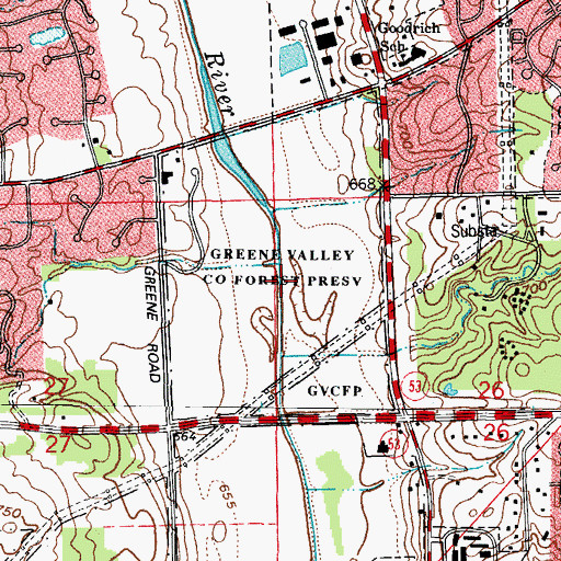 Topographic Map of Green Valley County Forest Preserve, IL