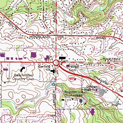 Topographic Map of Jackson Family Cemetery, OH