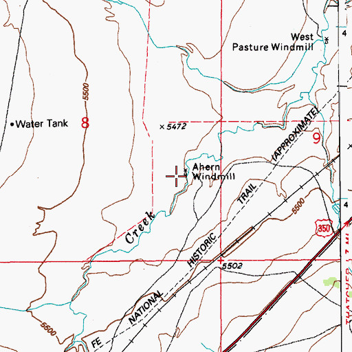 Topographic Map of Ahern Windmill, CO