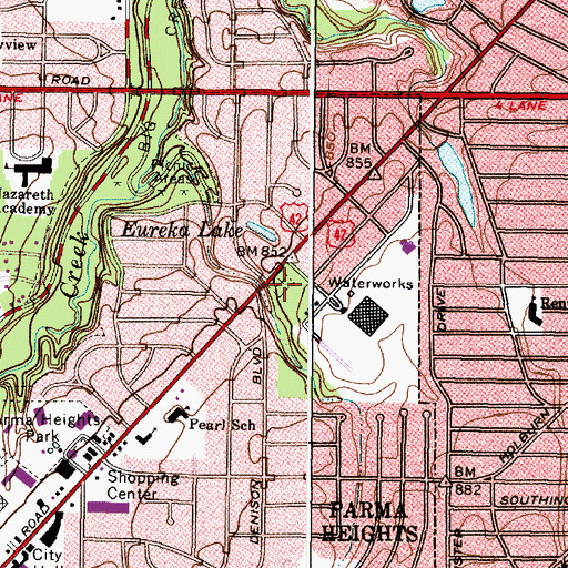 Topographic Map of Parma Heights Cemetery, OH