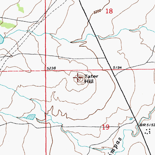 Topographic Map of Tater Hill, CO